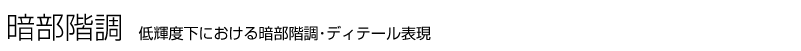 暗部階調 低輝度下における暗部階調・ディテール表現